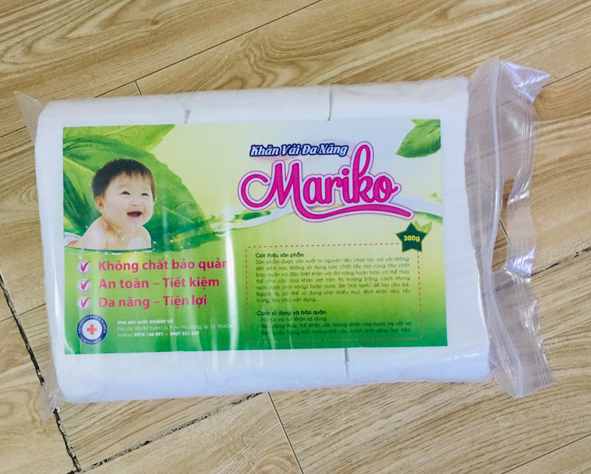 2 GÓI KHĂN VẢI KHÔ ĐA NĂNG 300g