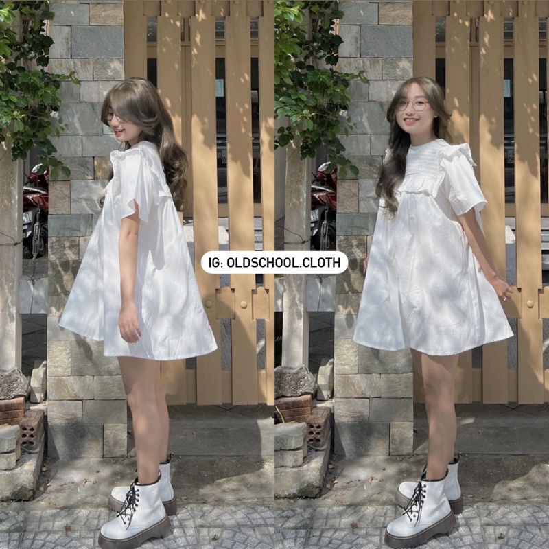 (Oldschoolcloth)ĐẦM BABYDOLL TAY LOE (ảnh thật/video)