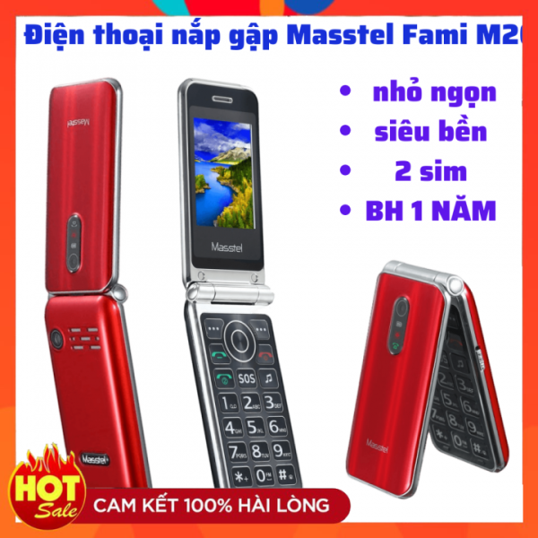 [GIÁ SỐC ]Điện thoại nắp gập Masstel Fami M20 2 sim 2 sóng khung viền kim loại thiết kế siêu đẹp Mới nguyên seal