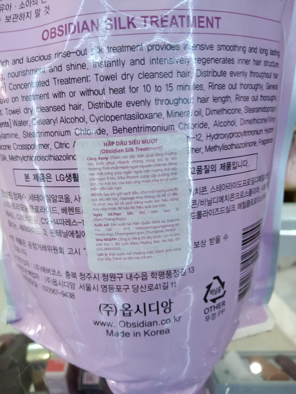 Hấp dầu siêu mượt obsidian treatment 1500ml.