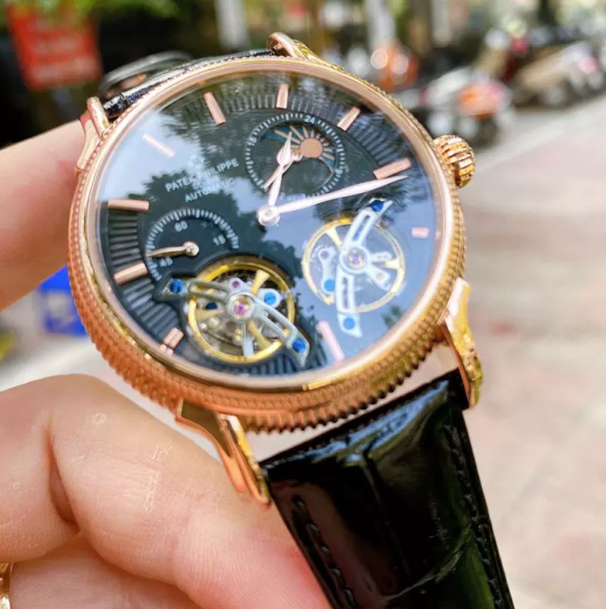 Đồng hồ Nam Patek 2 tim double máy nhật, nhiều màu lựa chọn, dòng cơ Automatic size 42mm