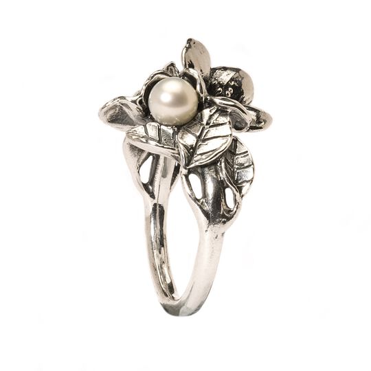 Trollbeads Nhẫn Bạc cao cấp - Hawthorn with pearl