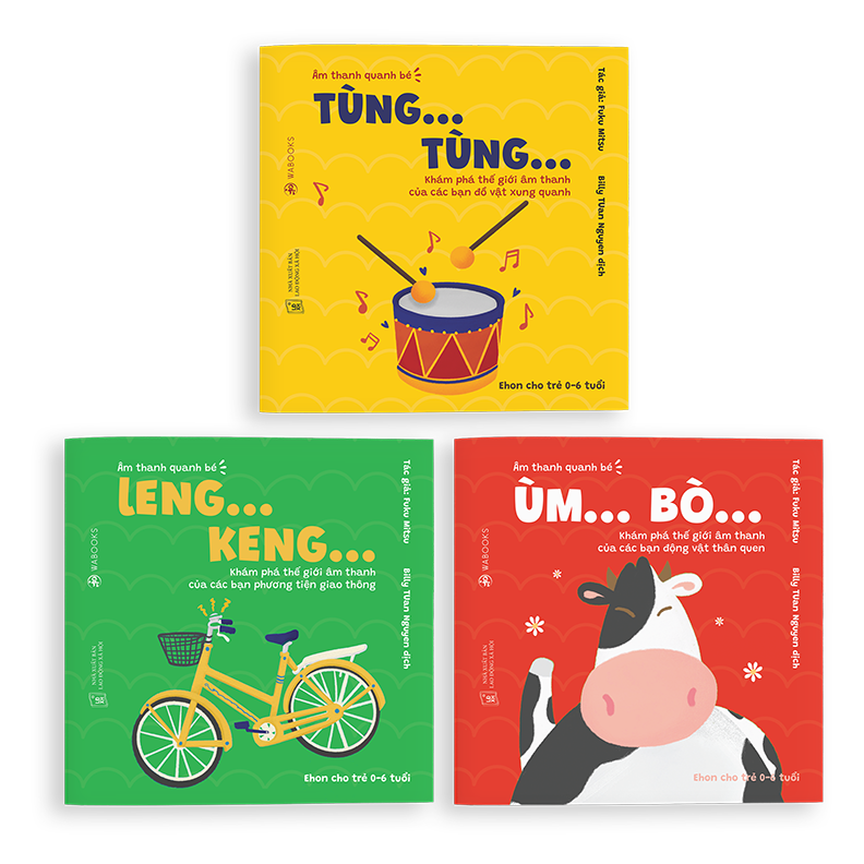 Sách ehon âm thanh quanh bé - bộ 3 cuốn - dành cho bé từ 0 - 6 tuổi