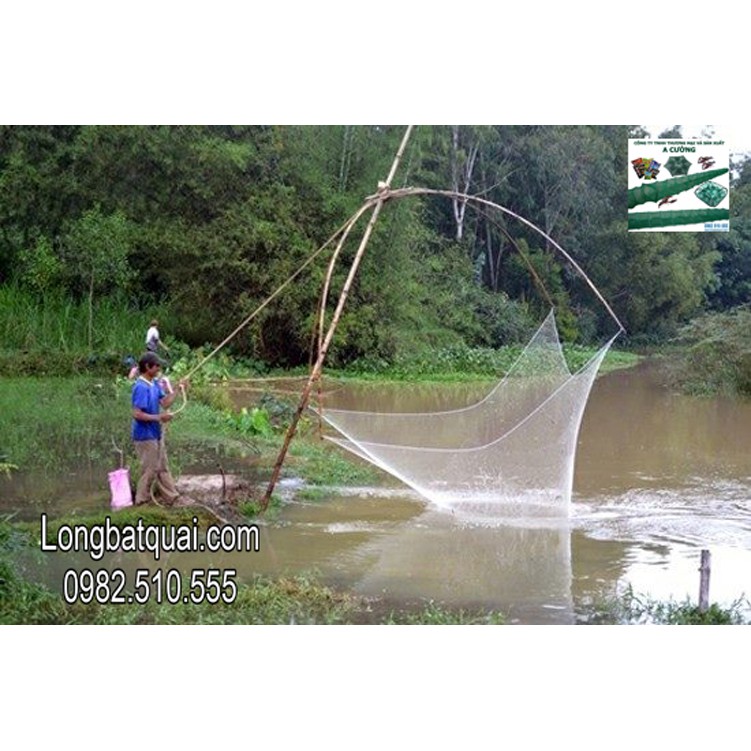 Lưới vó kéo cá - Từ 2m , 2m5 , 3m, 3m5, 4m A CƯỜNG  (cam kết bảo hành đổi trả trong 2 tuần đầu)