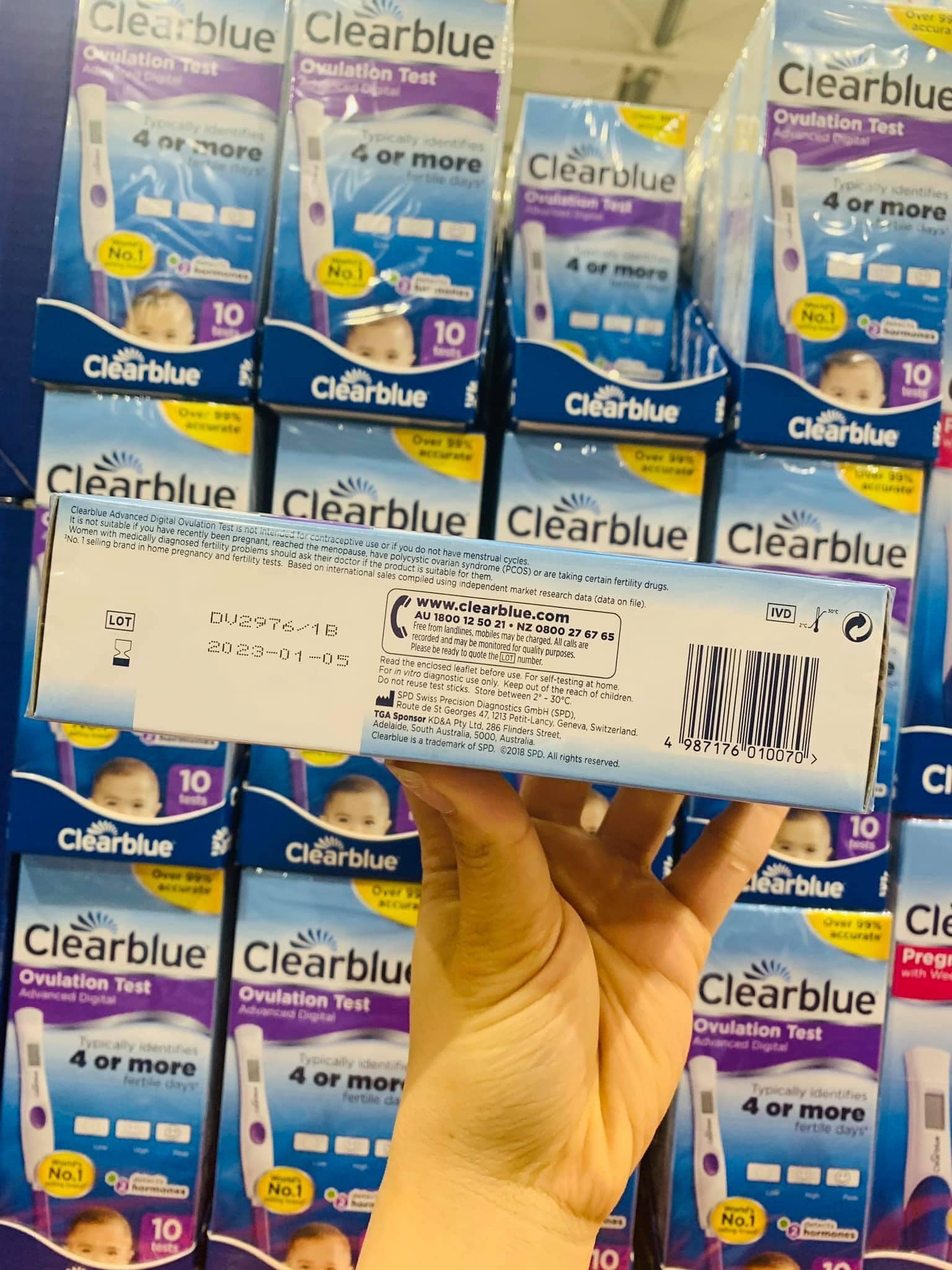 Clearblue 4 or More Ovulation Test Strips with 2 and 3 Steps Showing Australia