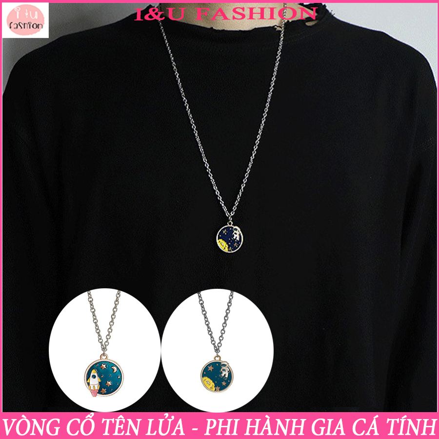 Vòng cổ Dây chuyền UNISEX Nam Nữ hình phi hành gia và tên l.ửa với mặt dây chuyền bóng có thể thay đổi màu sắc từ đậm đến nhạt vô cùng độc đáo VC-54