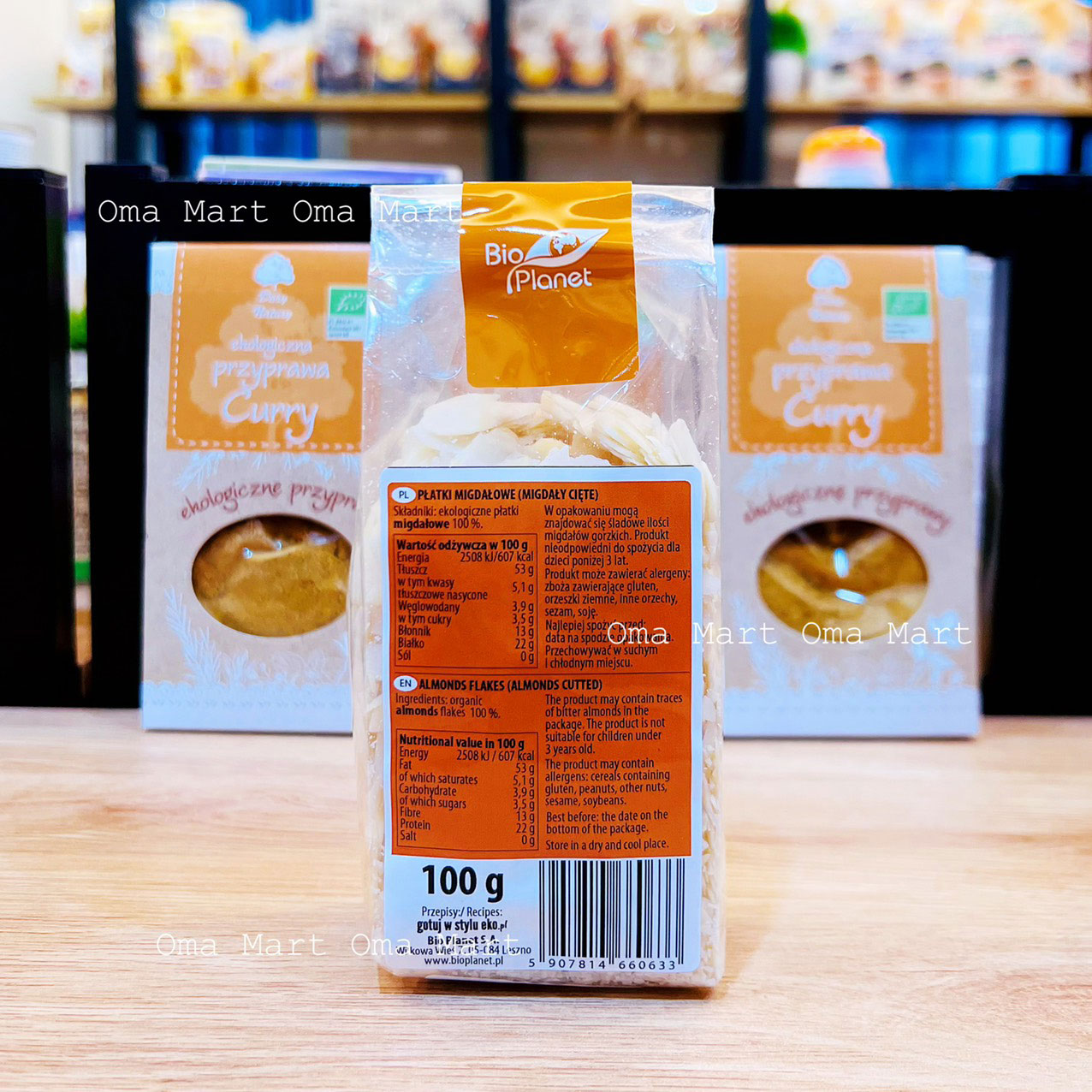 Hạnh nhân lát hữu cơ Bio Planet 100g