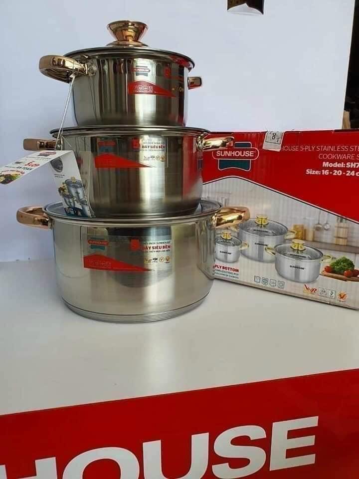 BỘ NỒI INOX 5 ĐÁY SUNHOUSE SH781