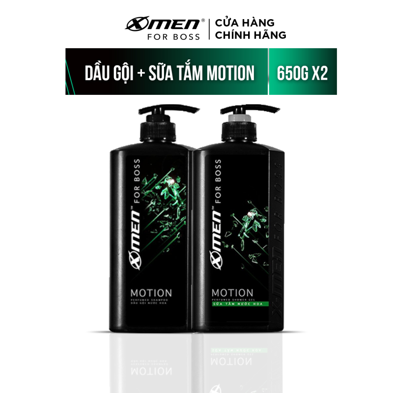 Combo Dầu gội nước hoa X-Men for Boss Motion 650g + Sữa tắm nước hoa X-Men for Boss Motion 650g nhập khẩu