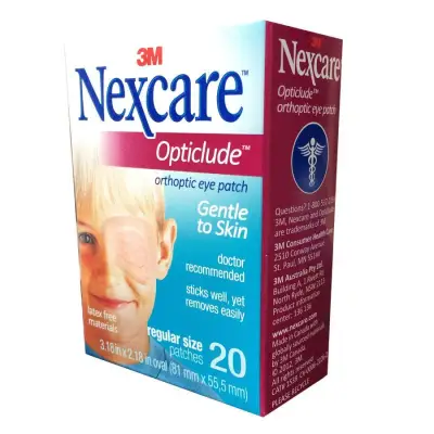Hộp 20 miếng băng dán mắt 3M Nexcare Opticlude Orthoptic Eye Patch Regular Size 81mm x 55,5mm