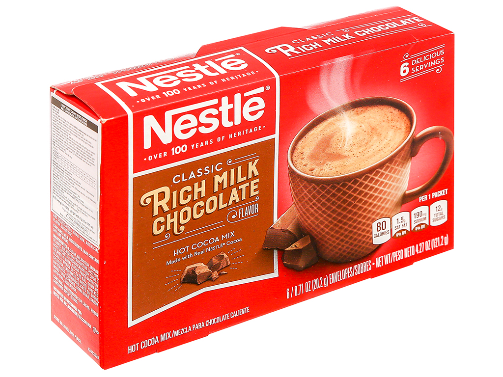 Bột cacao nestle classic rich milk chocolate (hộp giấy/lon)