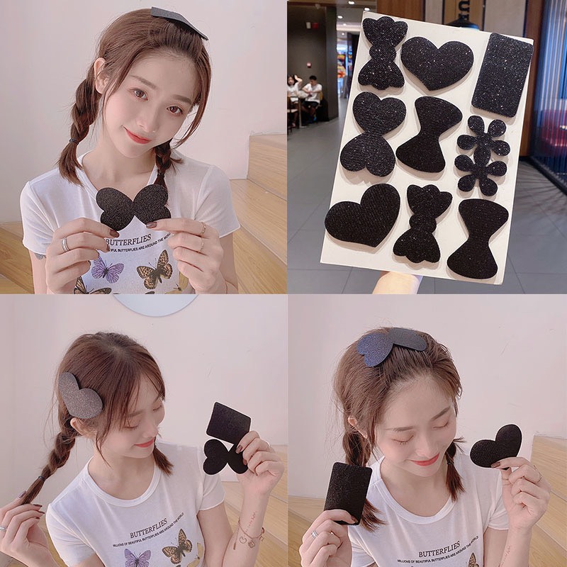 Miếng dán tóc mái màu đen nhiều hình cute