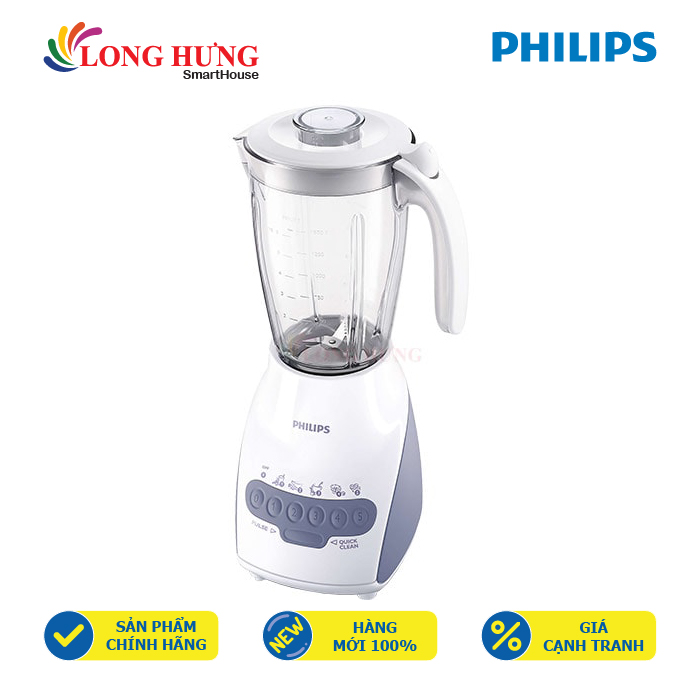 BÁO GIÁ MÁY XAY SINH TỐ PHILIPS HR2118 - HÀNG NHẬP KHẨU | Shopee Lazada Sendo Tiki mới nhất 10 Máy xay sinh tố Philips HR2118/01 - Hàng chính hãng - Dung tích 1.5L, công suất 600W, kèm cối xay thịt, lưỡi dao bằng thép không gỉ, 5 tốc độ xay tiện lợi