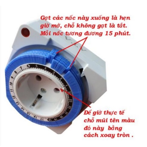 Ổ cắm hẹn giờ tắt mở tự động kiểu cơ 16A