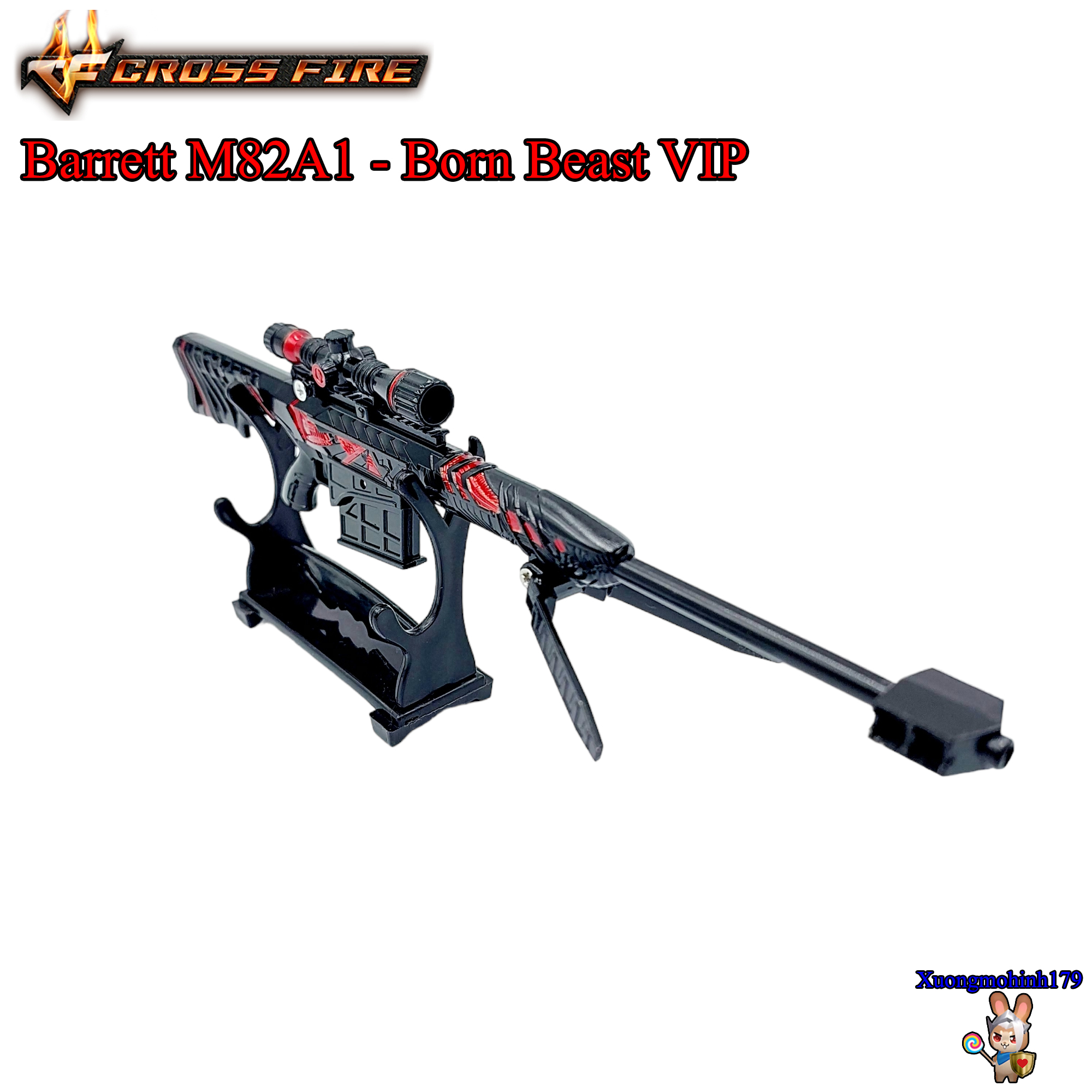 Mô hình barrett m82a1 born beast noble gold vip đột kích crossfire kim loại 22cm