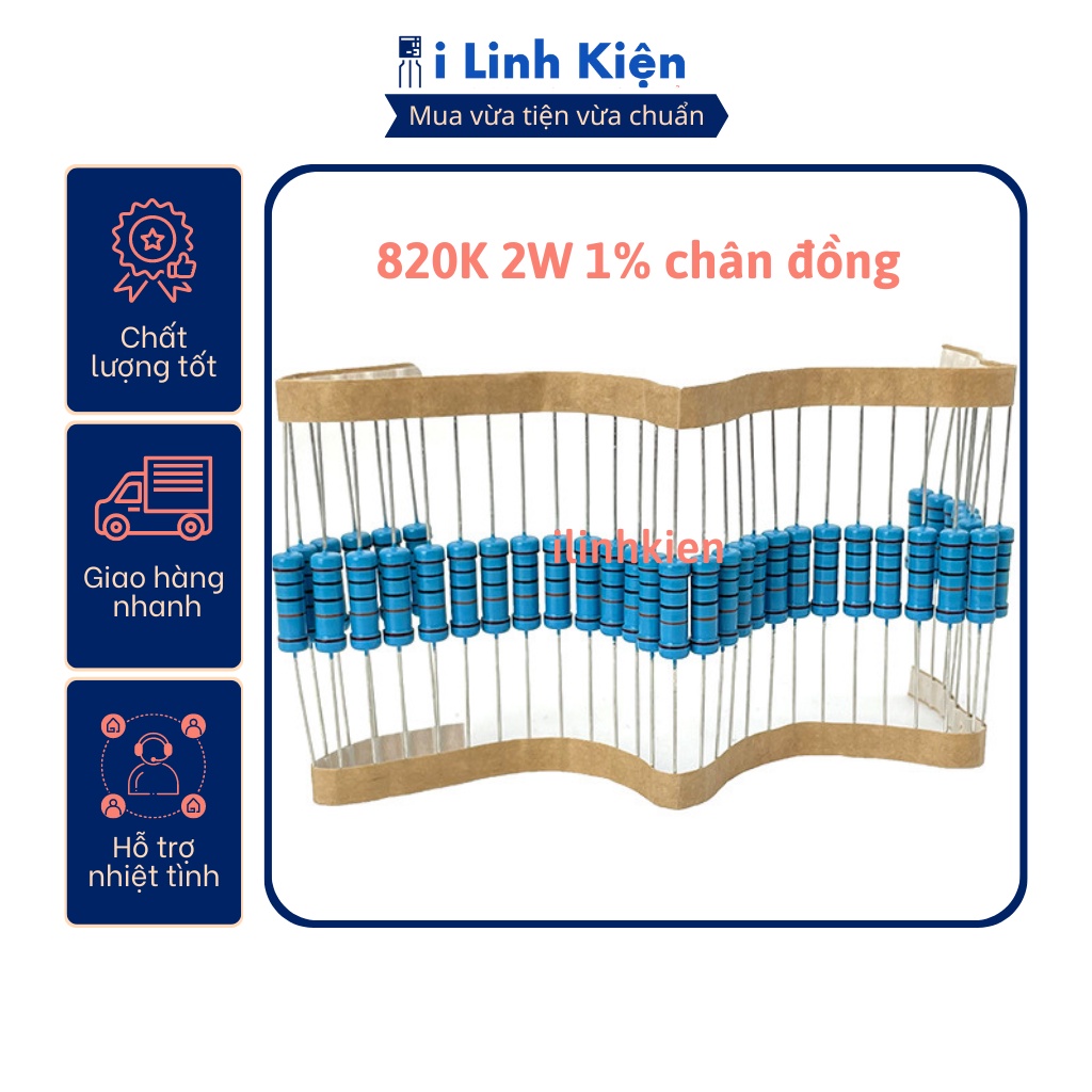 Điện trở vạch 2w 820k 1% chân đồng