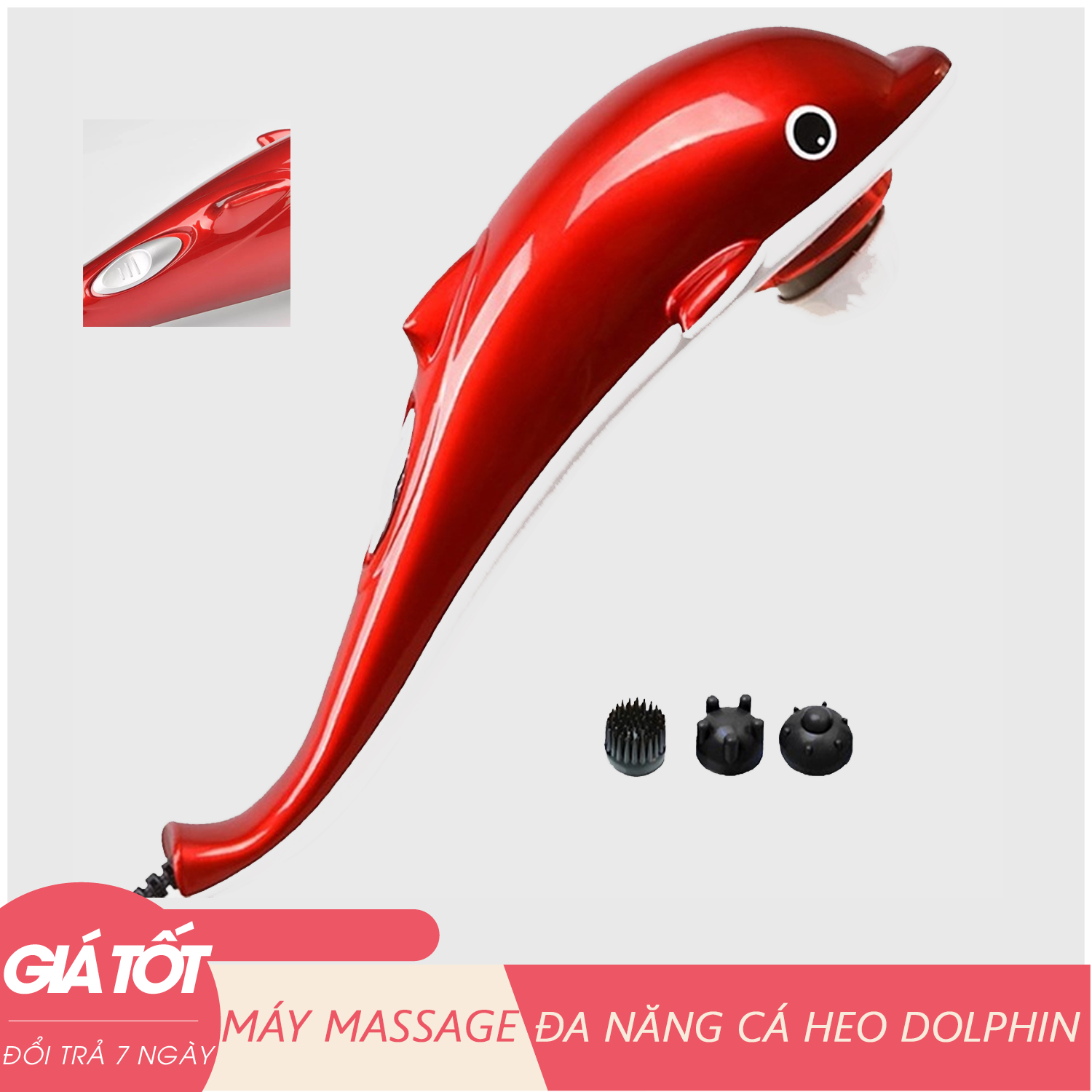 Máy massage, máy massage cầm tay cá heo - máy matxa cá heo DOLPHIN JB-4002B, máy massage cầm tay, massage toàn thân - Hỗ trợ đổi trả 7 ngày