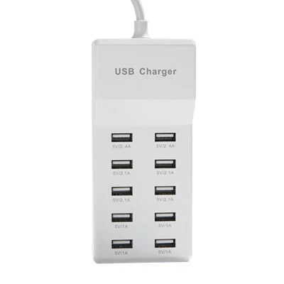USB Charger 10-Port USB Charger Station with Rapid Charging Smart USB Ports for Multiple Devices Smart Charger -UK Plug