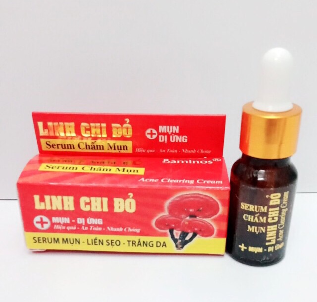 [HCM]Serum Mụn Trắng Da Liền Sẹo Linh Chi Đỏ