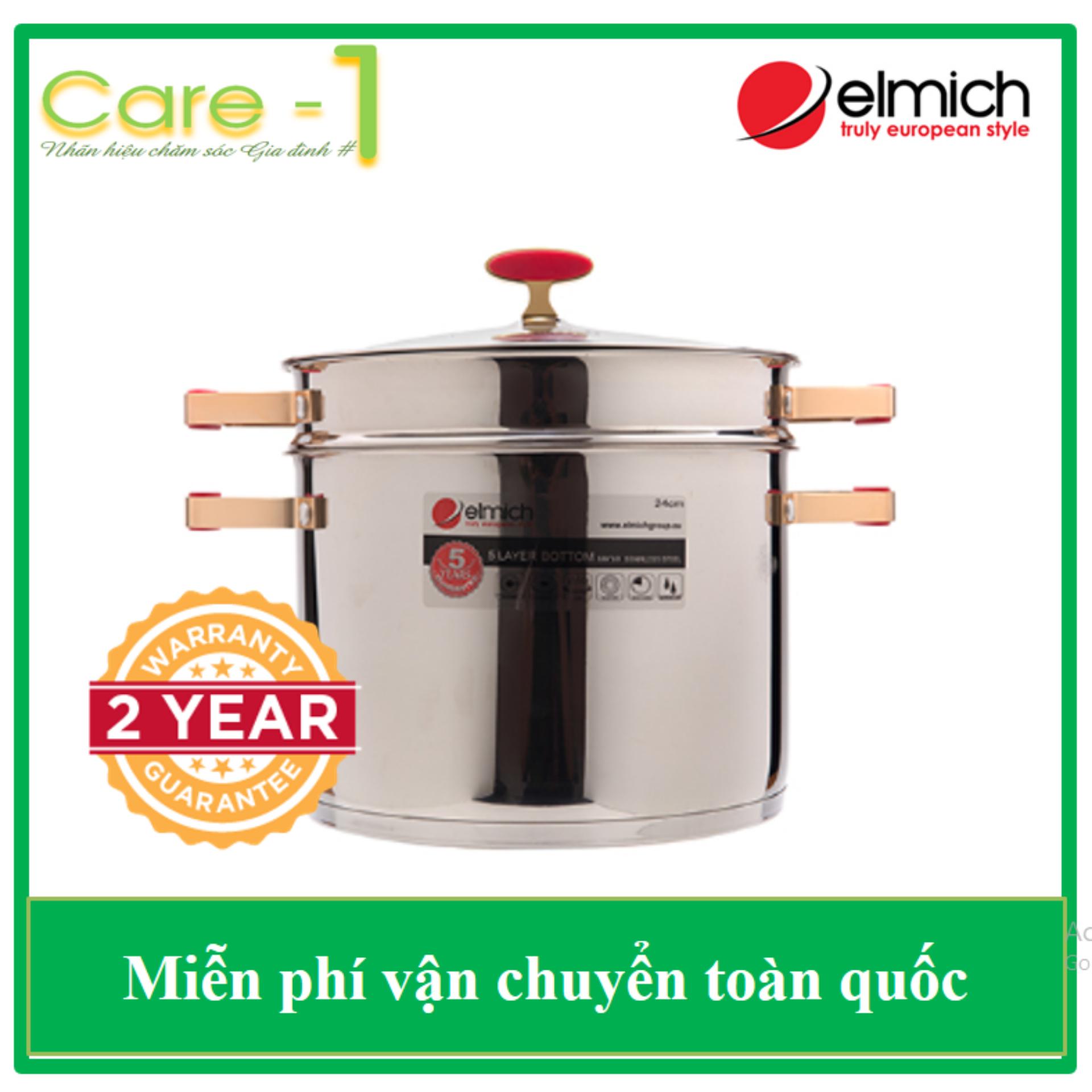 NỒI HẤP ELMICH INOX 304 RED VELVET 28CM EL0979 - bảo hành 2 năm