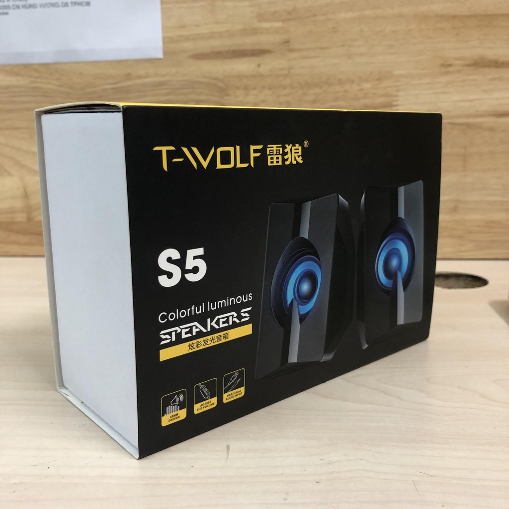 Loa vi tính 2.0 T-Wolf S5 có đèn LED