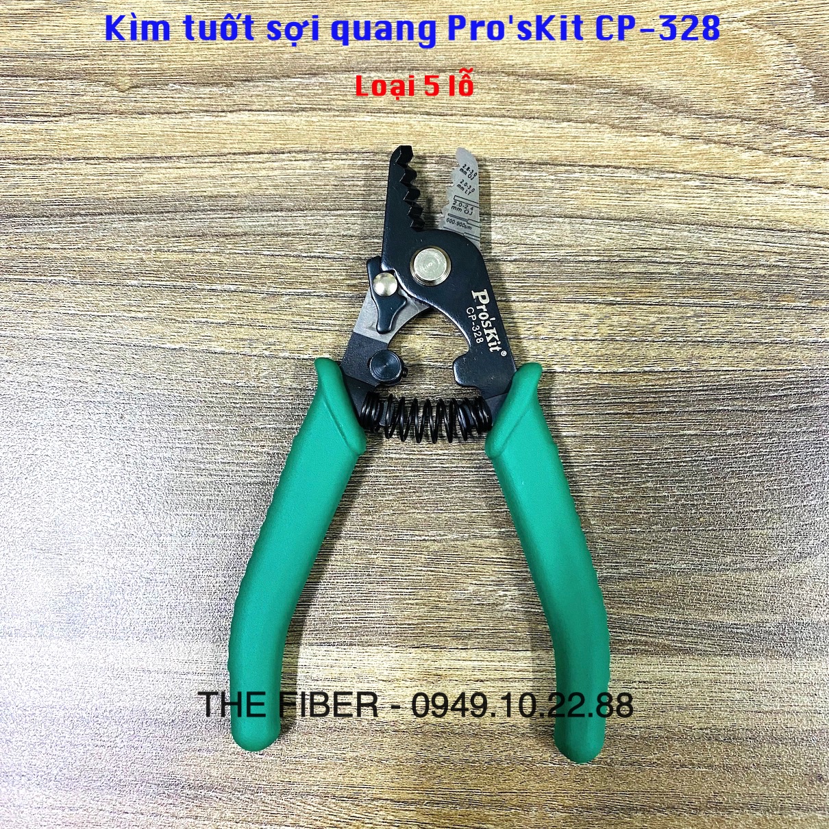 Kìm tuốt sợi quang Pro'sKit CP-328 (Loại 5 lỗ)