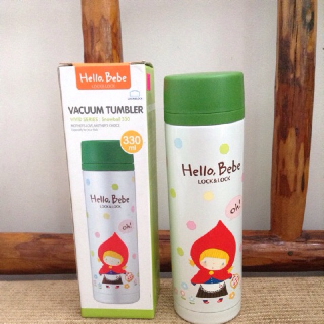 Bình Giữ Nhiệt Lock Hello Bebe Vivid Snowball 330ml