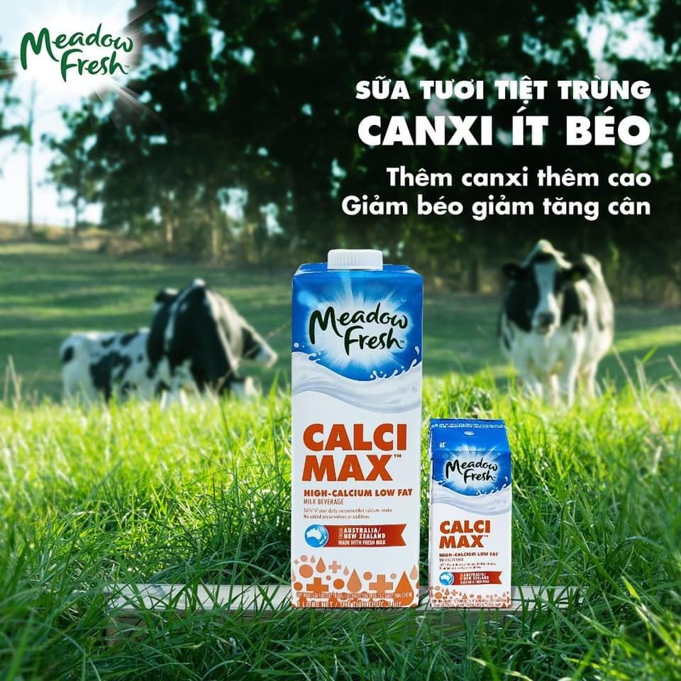 [Thùng 24 H] Sữa Tươi MEADOW FRESH MAX CANXI ít béo 200ML
