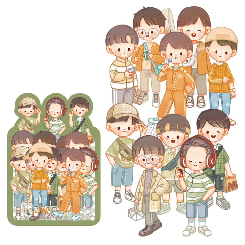 Bộ Sticker hình cô nàng/ chàng trai cá tính Tuệ Minh dán trang trí sổ, planner, điện thoại