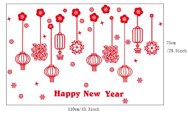 [HCM]Decal Trang Trí Tết - Rèm Dây Lồng Đèn Sợi