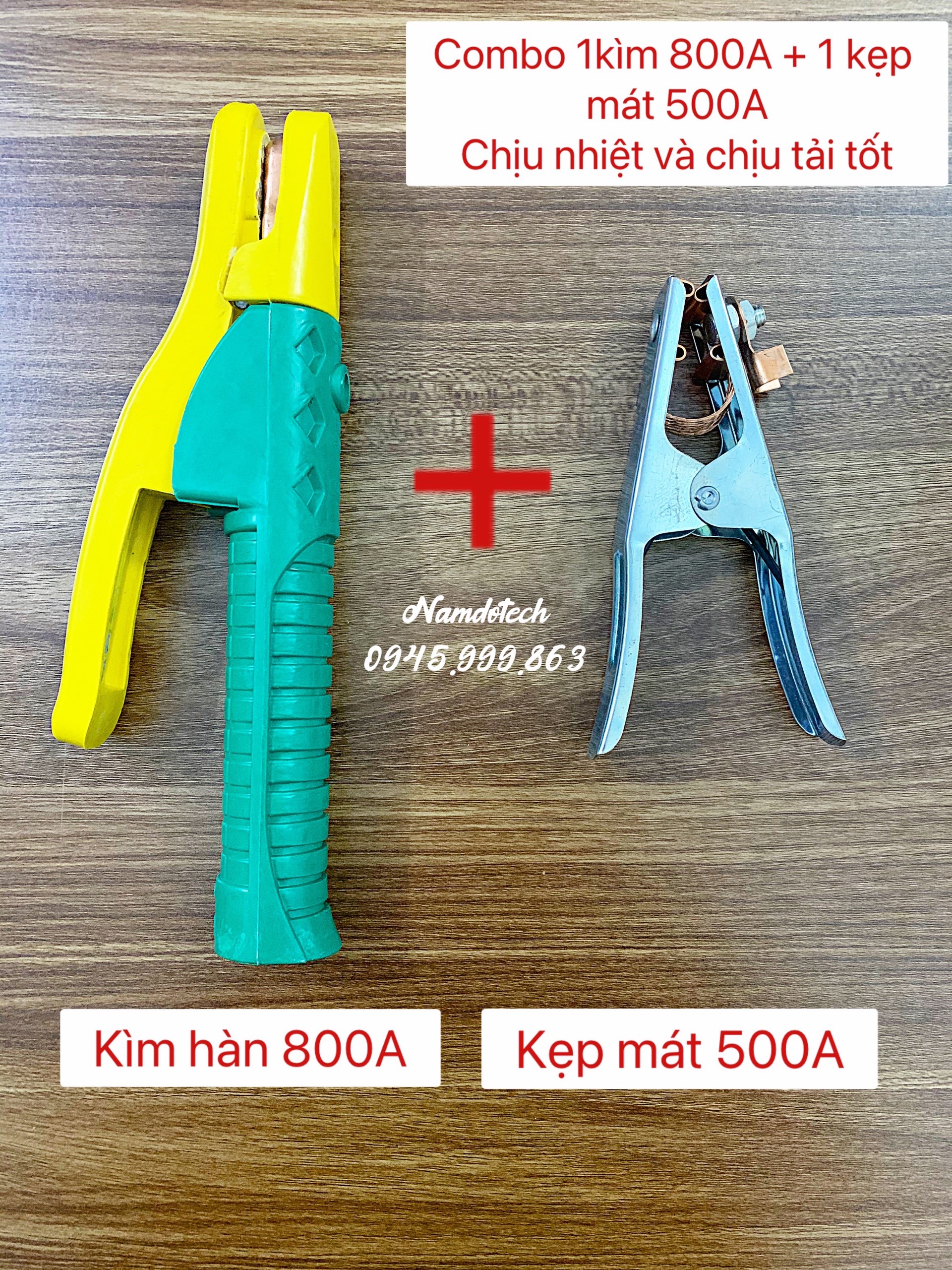 Combo 1 kìm 800a + 1 kẹp mát 500a dùng cho máy hàn que