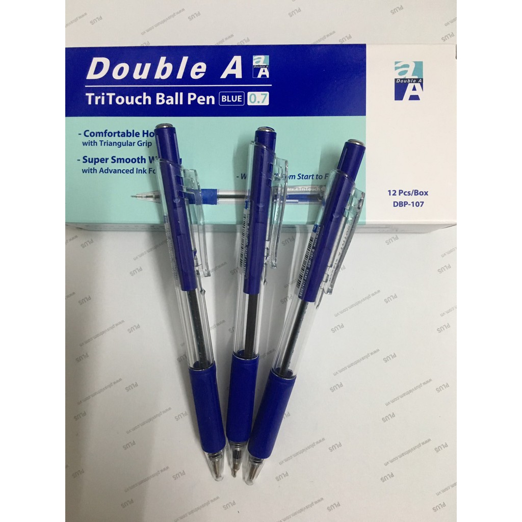 [Nowship] Combo 4 cây bút Double A TriTouch Ball Pen 0.7 - Thái Lan [Bút bi chính hãng]
