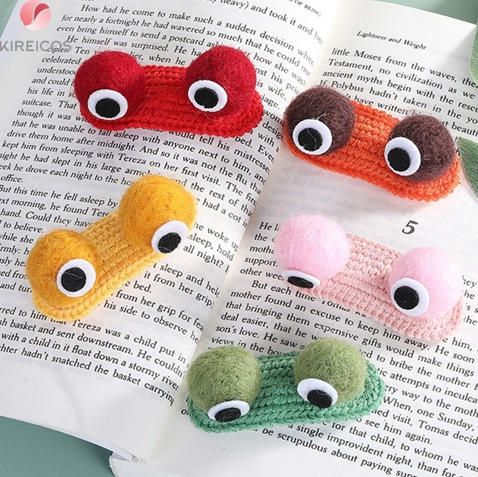 Kẹp Tóc Mái Đan Len Hình 2 Mắt 3D Cute - kireicos
