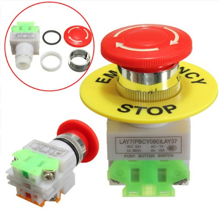 Combo of 10 Emergency Stop Buttons Non-22 -La37-11Dn