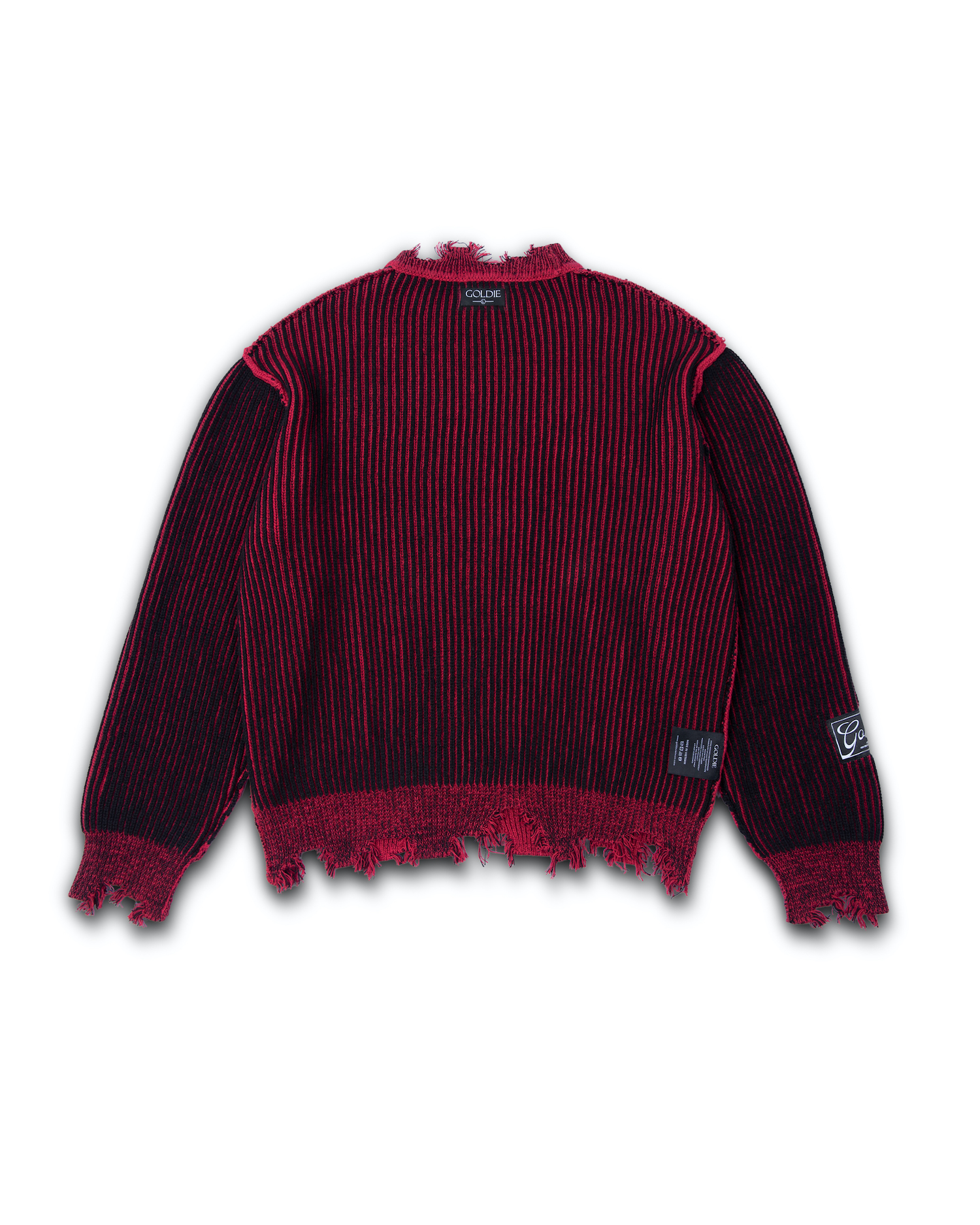 B/R DISTRESSED RIB KNIT SWEATER