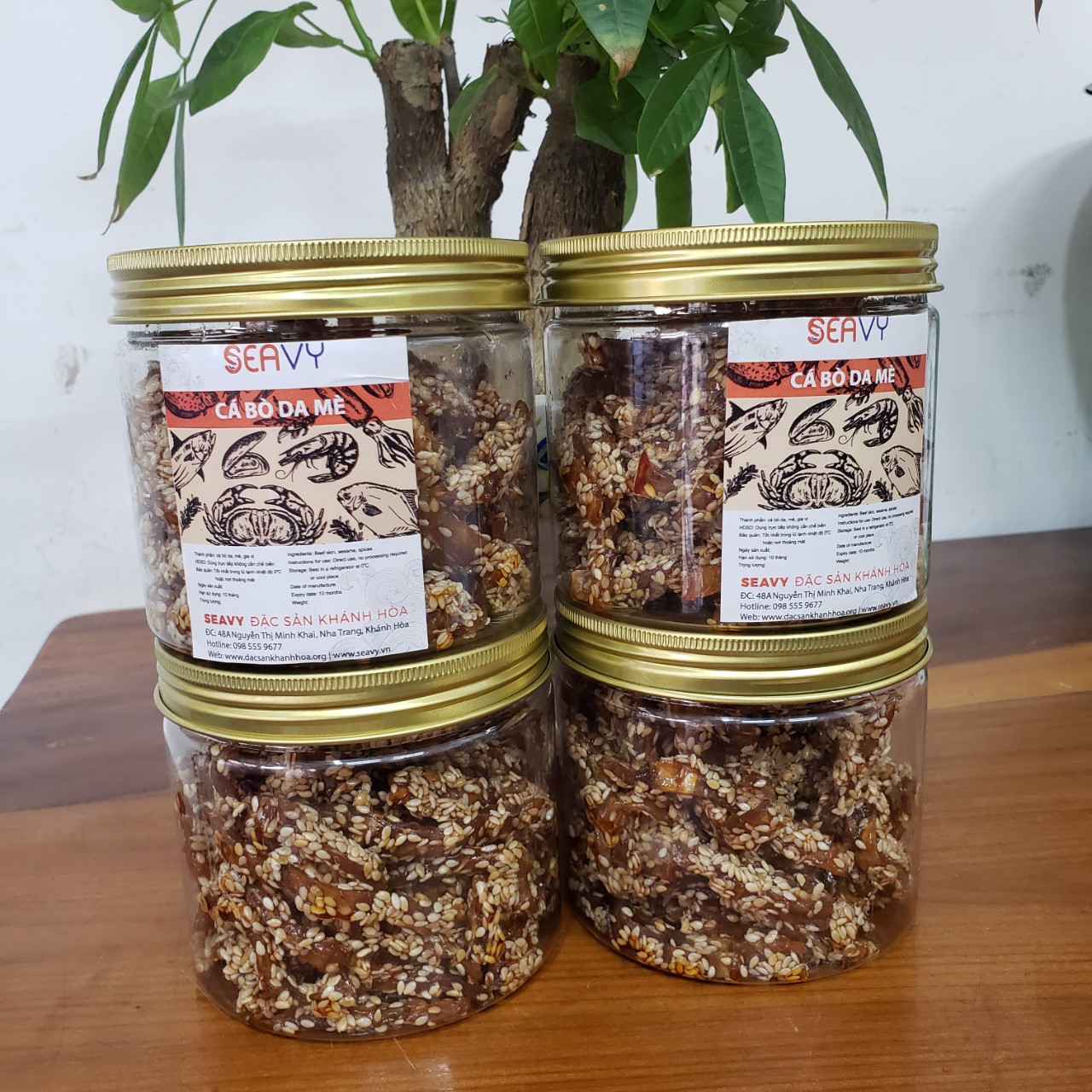 [FREE SHIP]200g cá bò da tẩm mè đặc sản Nha Trang [SEAVY NHA TRANG]