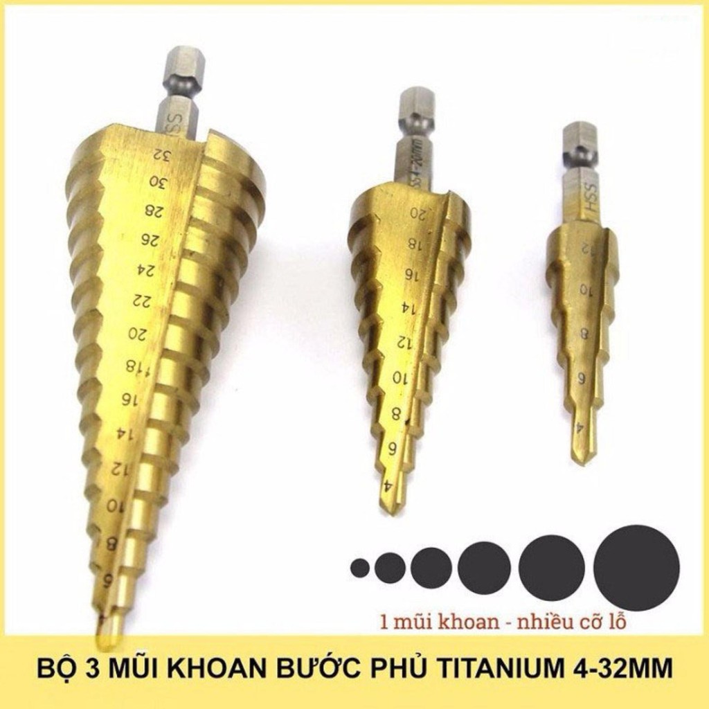 [Hcm]Blister Pack of 3 Tower Drills 4-12 4-20 4-32 (Blister Pack of 3 Drills)