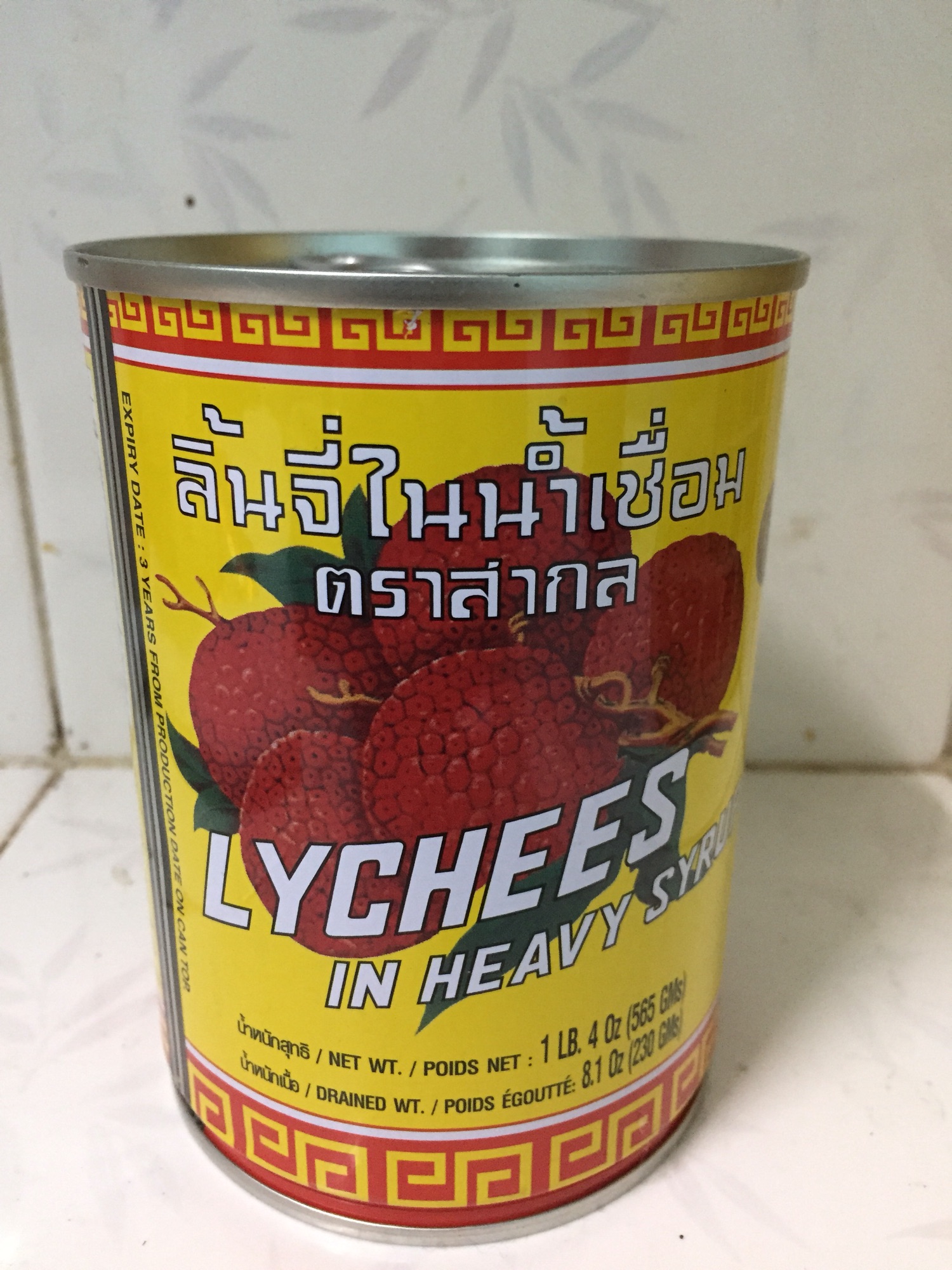 TRÁI VẢI LON THÁI LAN 565 gr