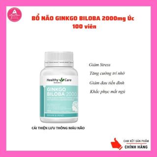 Bổ não Ginkgo Biloba 2000 Healthy Care 100 viên chính hãng Úc thumbnail