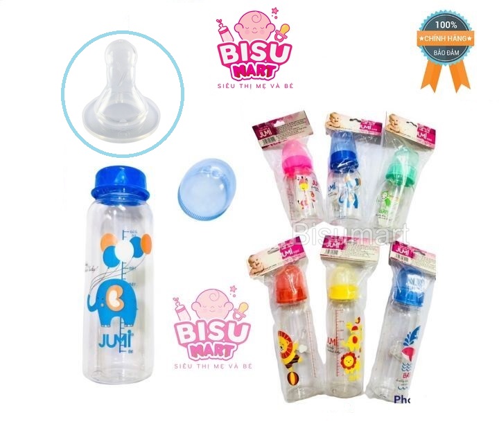 Bình sữa cổ hẹp cho bé Jumi 140ml  250ml trơn