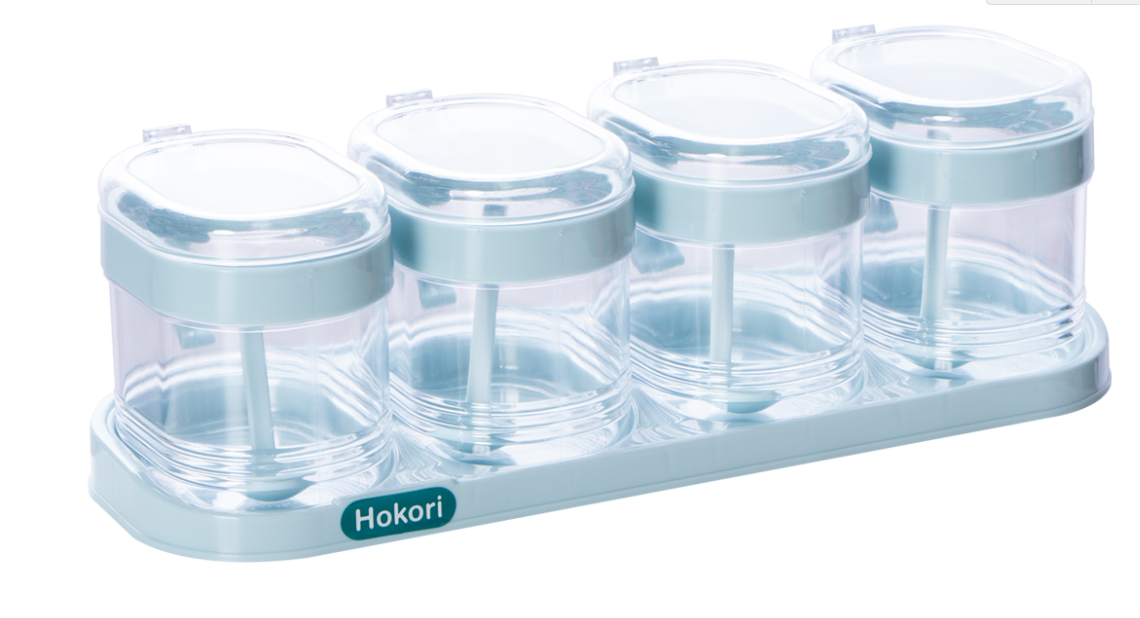 Set 4 hũ gia vị hokori