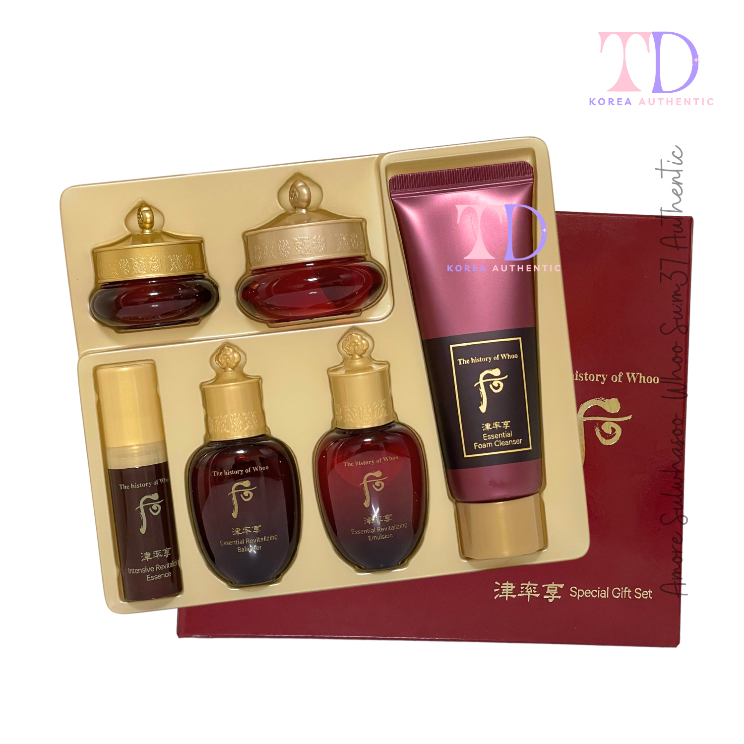Set Dưỡng Da Whoo Đỏ mini 6 bước Bộ Dưỡng Bổ Sung Tân Dịch Whoo Đỏ Jinyulhyang Special tloskorea cũ
