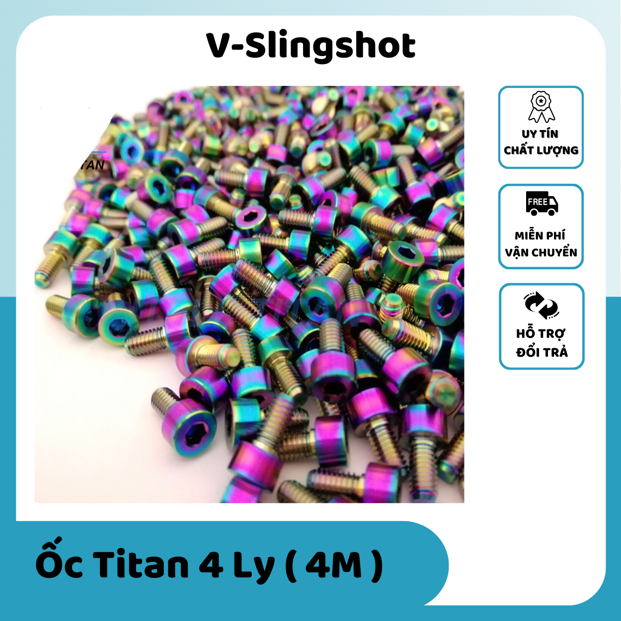 Cặp 2 Ốc Titan 7 Màu M4 Ốc 4 li
