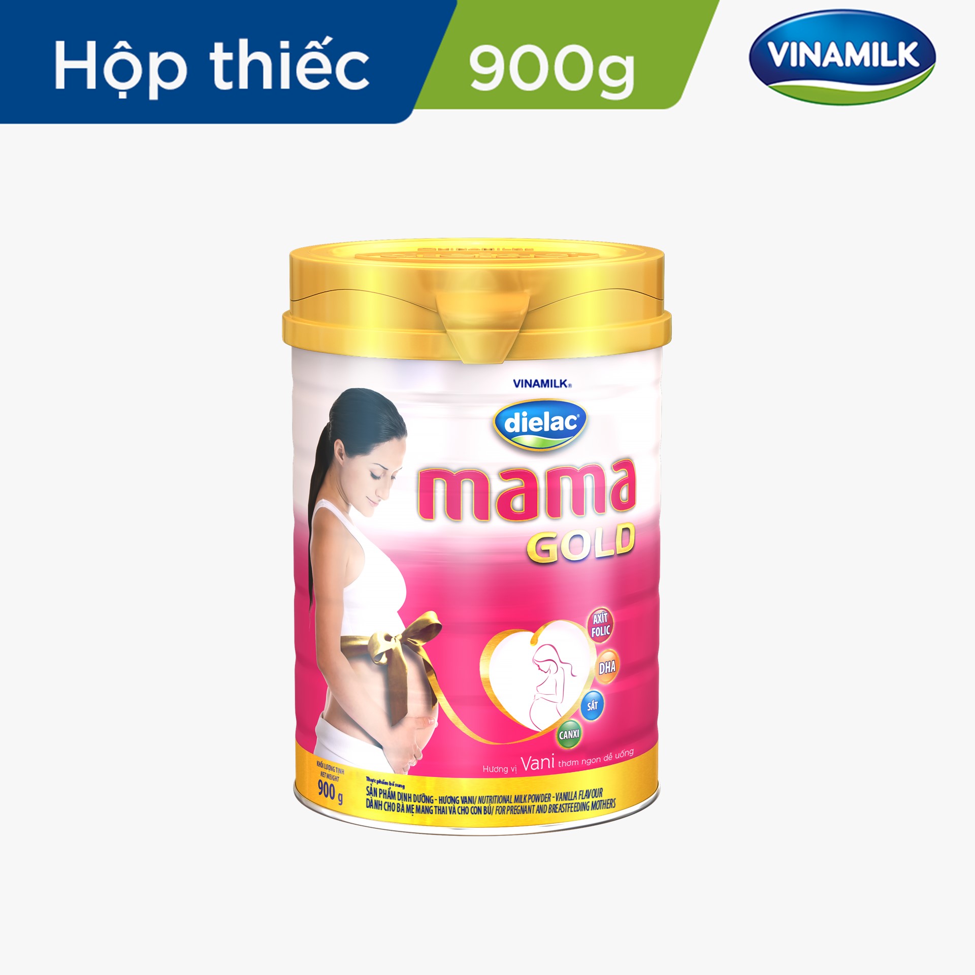 2 Hộp Sữa bột dành cho bà bầu Vinamilk Dielac Mama Gold- Hộp thiếc 900g Hương Vani (Sữa tốt - Mẹ khỏe bé thông minh)