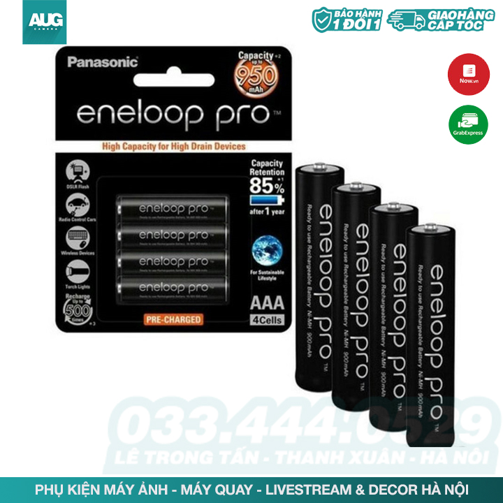Vỉ 4 pin aaa eneloop 950mah - aug camera hà nội
