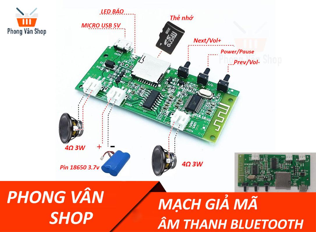 Mạch giải mã âm thanh Bluetooth - Loại 04 - Chế loa Bluetooth