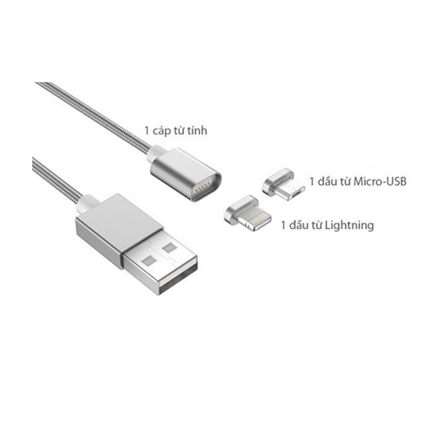 Magnetic Charging Cable with 3 Adroid - Ios - Type C Heads