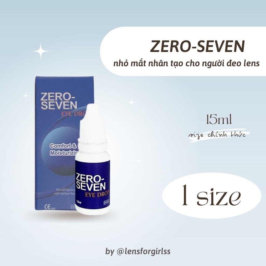 [Mã LazXuHuong02 - giảm 25k đơn từ 199k] Nước nhỏ mắt cho lens Zero seven 15ml | Nhỏ mắt nhân tạo cho lens | LENSFORGIRLSS