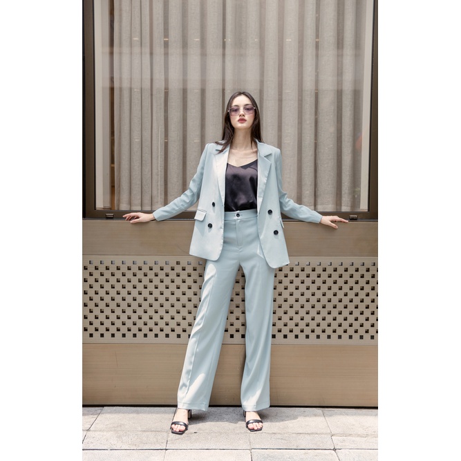 Maiimer - Blazer xanh mint cúc đen Stella