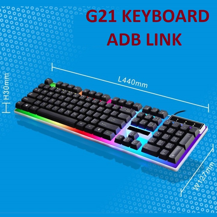 Bộ Bàn Phím Chuột Máy Tính Optical ADB Có Dây . Model : G21B Led